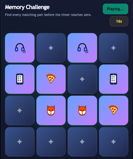 Memory Challenge screenshot